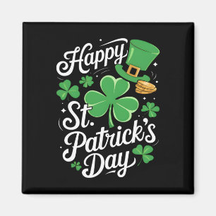 Imã Feliz Dia de São Patrício Trevo Irlandês Engraçado