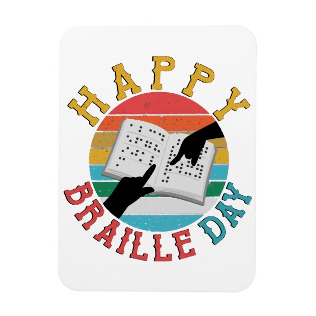 Ímã Feliz Dia do Braile (Vertical)