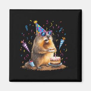 Imã Feliz Dia do Groundhog 12 Fev Ground Hog com Anive