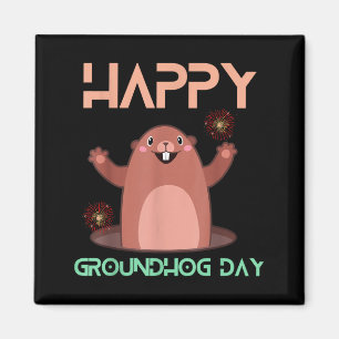 Imã Feliz Dia do Groundhog 2025 Amantes Fantasia Engra