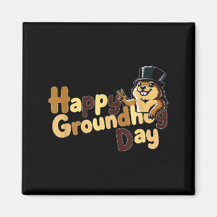 Imã Feliz Dia do Groundhog 2 de Fevereiro Previsão do