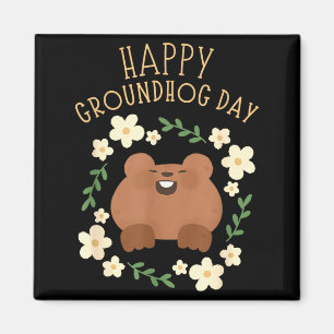 Imã Feliz Dia do Groundhog - Celebração Divertida