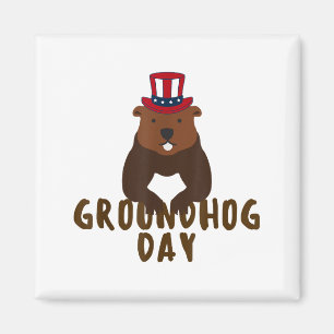 Imã Feliz Dia do Groundhog Dia do Groundhog Engraçado