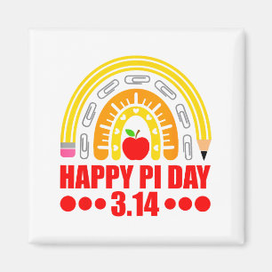 Imã Feliz Dia do Pi Arco-íris 3,14 Número Pi Professor