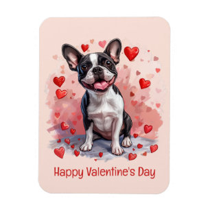 Ímã Feliz Dia dos Namorados Boston Terrier Dog