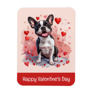 Ímã Feliz Dia dos Namorados Boston Terrier Dog