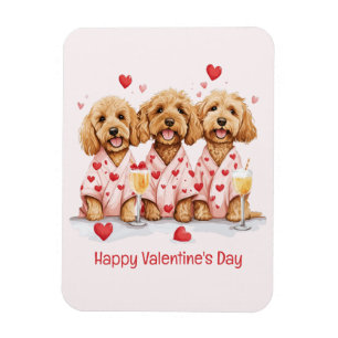 Ímã Feliz Dia dos Namorados Cachorros Dourados