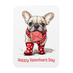 Ímã Feliz Dia dos Namorados Carta de Amor do Bulldog F