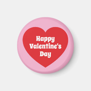 Imã Feliz Dia dos Namorados Minimalista Coração Rosa V