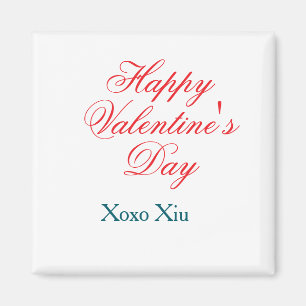Imã Feliz dia dos namorados nome vermelho azul xoxo am