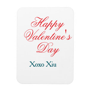 Ímã Feliz dia dos namorados nome vermelho azul xoxo am