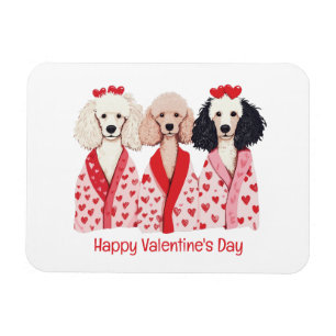 Ímã Feliz Dia dos Namorados Poodles Padrão