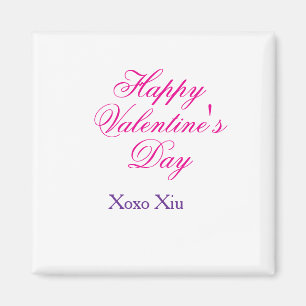 Imã Feliz dia dos namorados rosa roxo xoxo amor nome c