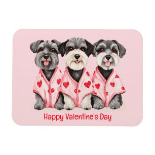 Ímã Feliz Dia dos Namorados Schnauzer Dogs
