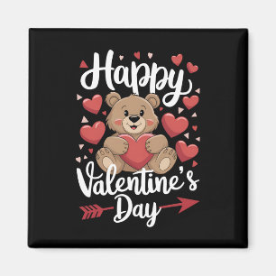 Imã Feliz Dia dos Namorados Urso Coração Casais Fofos