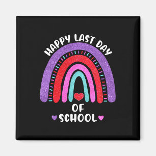 Imã Feliz Dia Passado Da Escola Arco-Íris Corta Menina