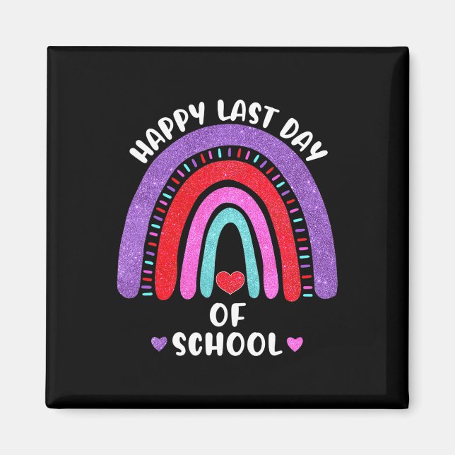 Imã Feliz Dia Passado Da Escola Arco-Íris Corta Menina (Frente)
