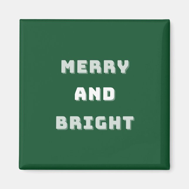 Imã Feliz e Brilho, Arte de Natal Verde, Férias (Frente)
