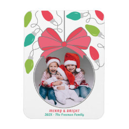 Ímã Feliz e Luzes de Natal Brilhantes