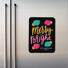 Ímã Feliz e Luzes de Natal Brilhantes Feriado Não Foto