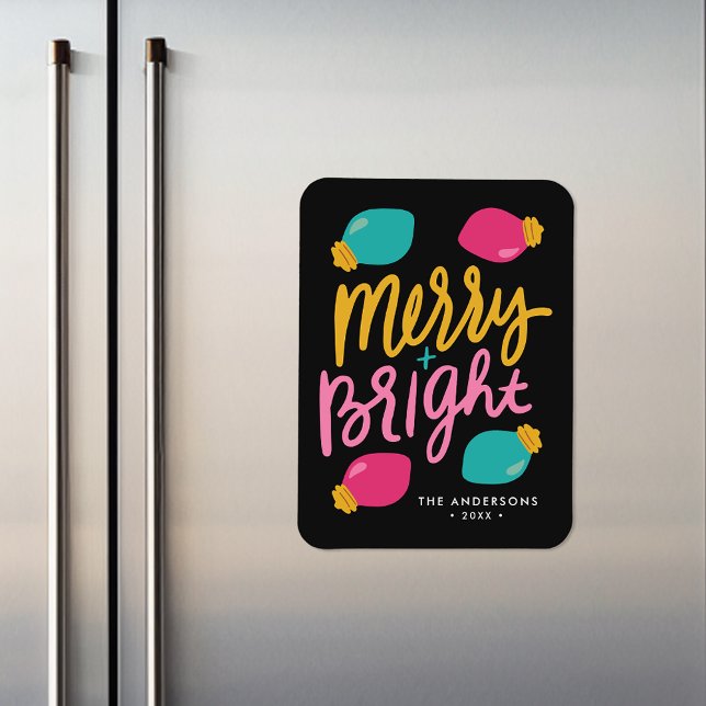 Ímã Feliz e Luzes de Natal Brilhantes Feriado Não Foto (Criador carregado)