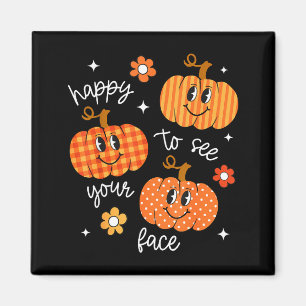 Imã Feliz em ver seu rosto Abóbora Halloween Outono Th