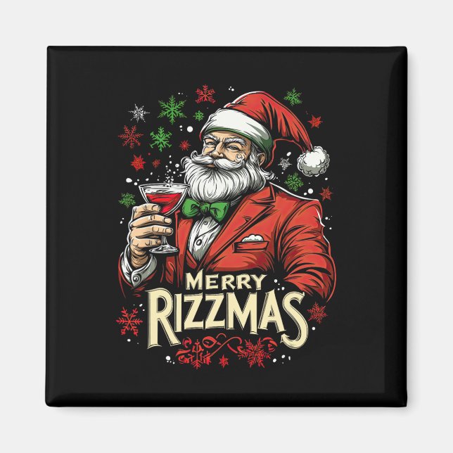 Imã Feliz engraçada Papais noeis de Rizzmas Natal (Frente)