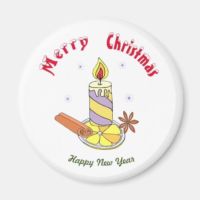 Imã Feliz Feliz ano novo de natal (Frente)