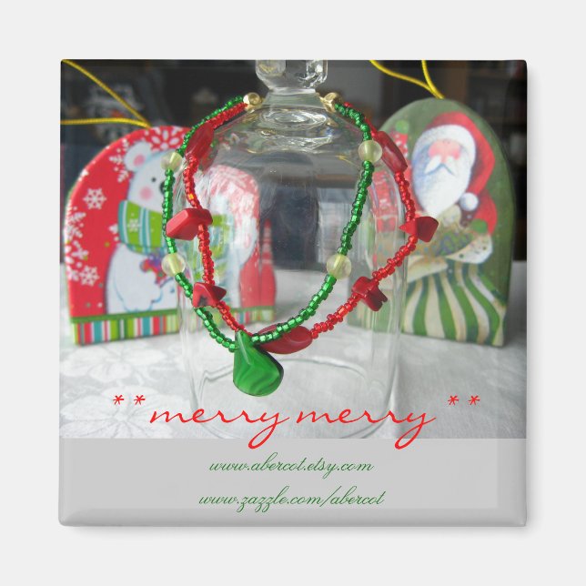 Imã Feliz Feliz Magnete de Natal (Frente)