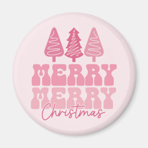 Imã Feliz Feliz Natal - Design de Férias Rosa