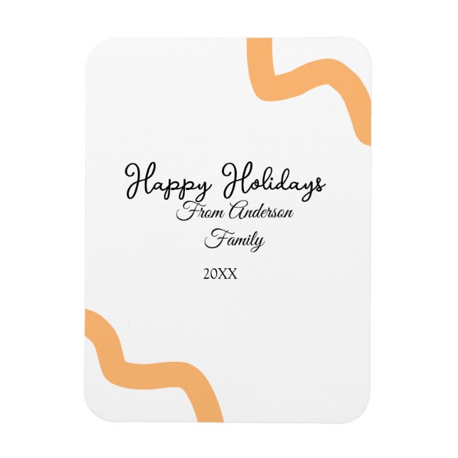 Ímã Feliz feriado nome laranja negro data ano espiral (Vertical)