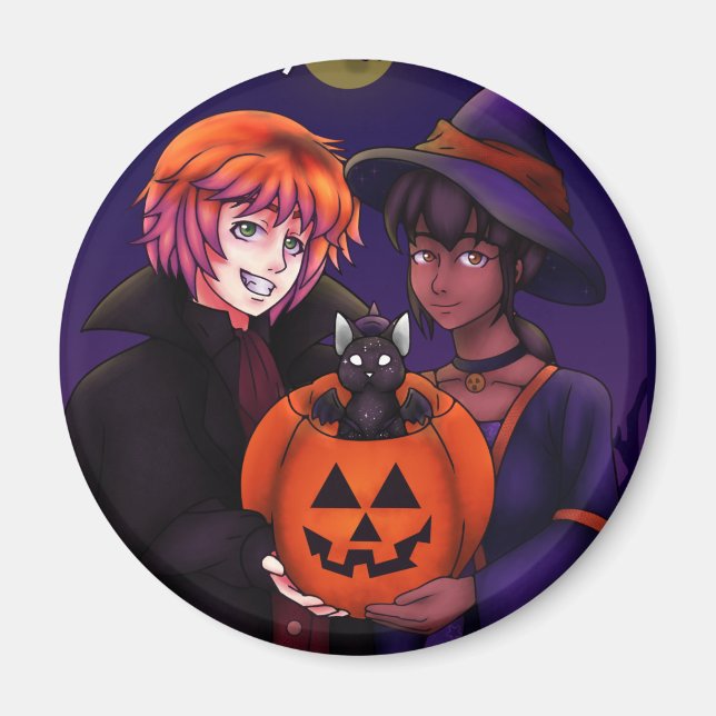 Imã Feliz Figurino de Halloween (Frente)