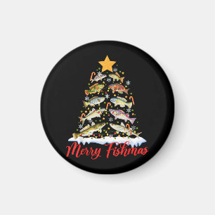 Imã Feliz Fishmas Engraçado Árvore de Natal Luzes de P