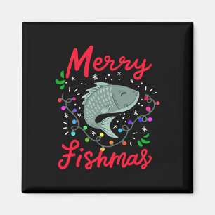 Imã Feliz Fishmas Luzes Divertidas de Natal Árvore Pei