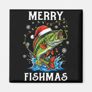 Imã Feliz Fishmas Papai Noel Amantes de Pesca Fun Dive