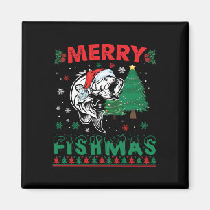 Imã Feliz Fishmas Peixe Pai Pescador Natal