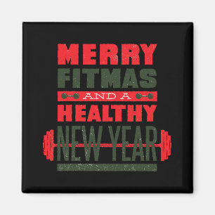 Imã Feliz Fitmas E Feliz Ano Novo Fitness Natal Engraç