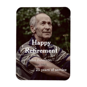Ímã Feliz foto de aposentadoria nome ano anos de servi