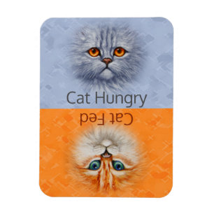 Ímã Feliz Gato Fed Triste Fome