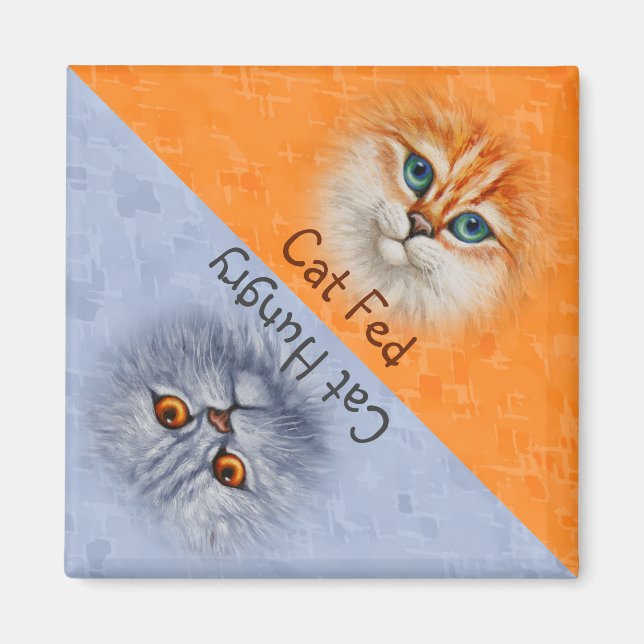 Imã Feliz Gato Fed Tristeza Gato Fome (Frente)