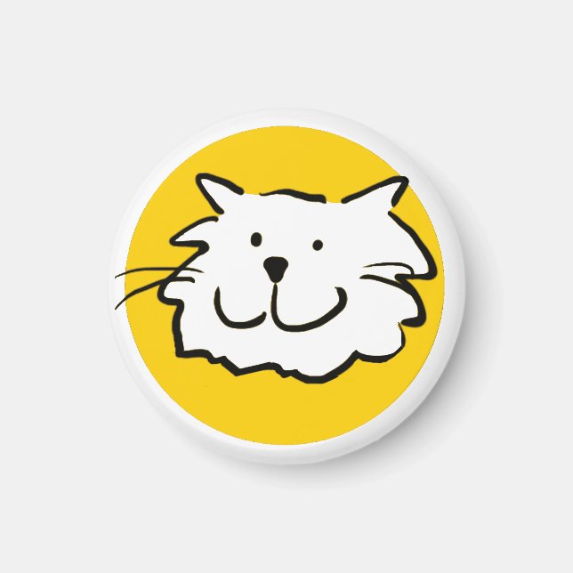 Imã Feliz Gato Sorriso como uma Ilustração de Cartoon  (Frente)