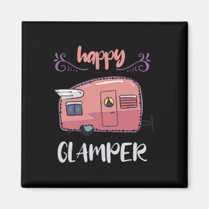 Imã Feliz Glamper Amante de Acampamento Menina Acampam