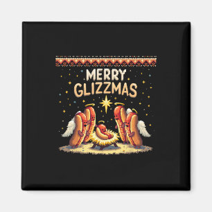 Imã Feliz Glizzmas Hot Dog Humor Funny Comida Lovers C