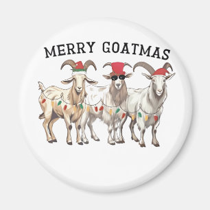 Imã Feliz Goatmas Animal Goat Lover Feliz Natal