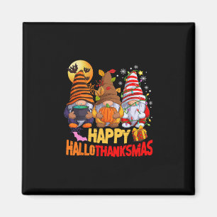 Imã Feliz Hallothanksmas Amante de Gnomos Halloween Al
