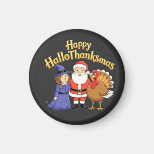 Imã Feliz HalloThanksmas Amantes Design - Hallow perfe