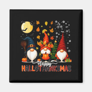 Imã Feliz Hallothanksmas Engraçado Halloween Dia de Aç