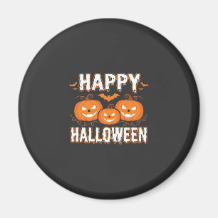 Imã Feliz Halloween Abóbora Morcego Vetor