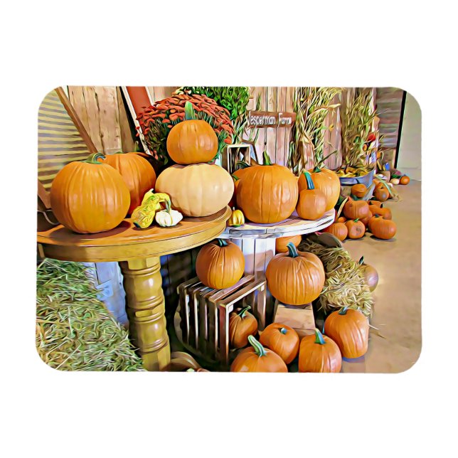 Ímã Feliz Halloween Autumn Display Pumpkins Magnet (Horizontal)