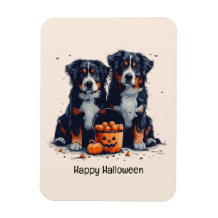 Ímã Feliz Halloween Bernarês Cães de Montanha Pumpkin